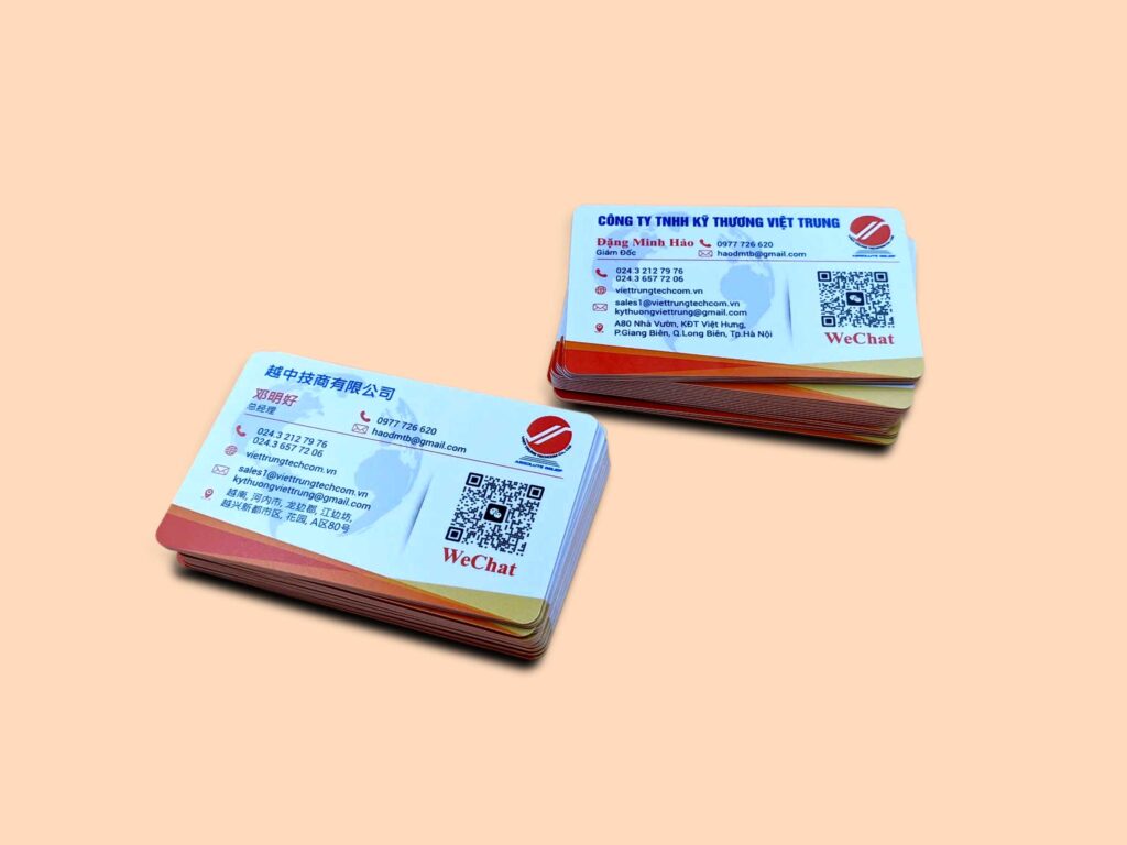 Card visit nhựa công ty Kỹ thương Việt Trung