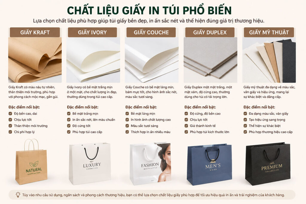 chất liệu in t&uacute;i giấy
