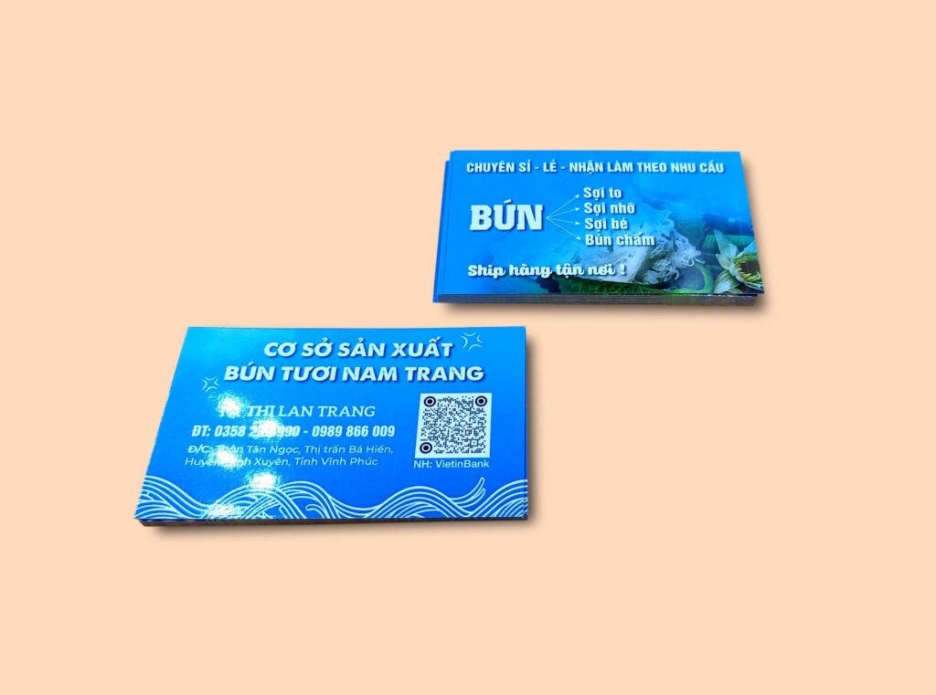 Danh thiếp cơ sở sản xuất bún Nam Trang